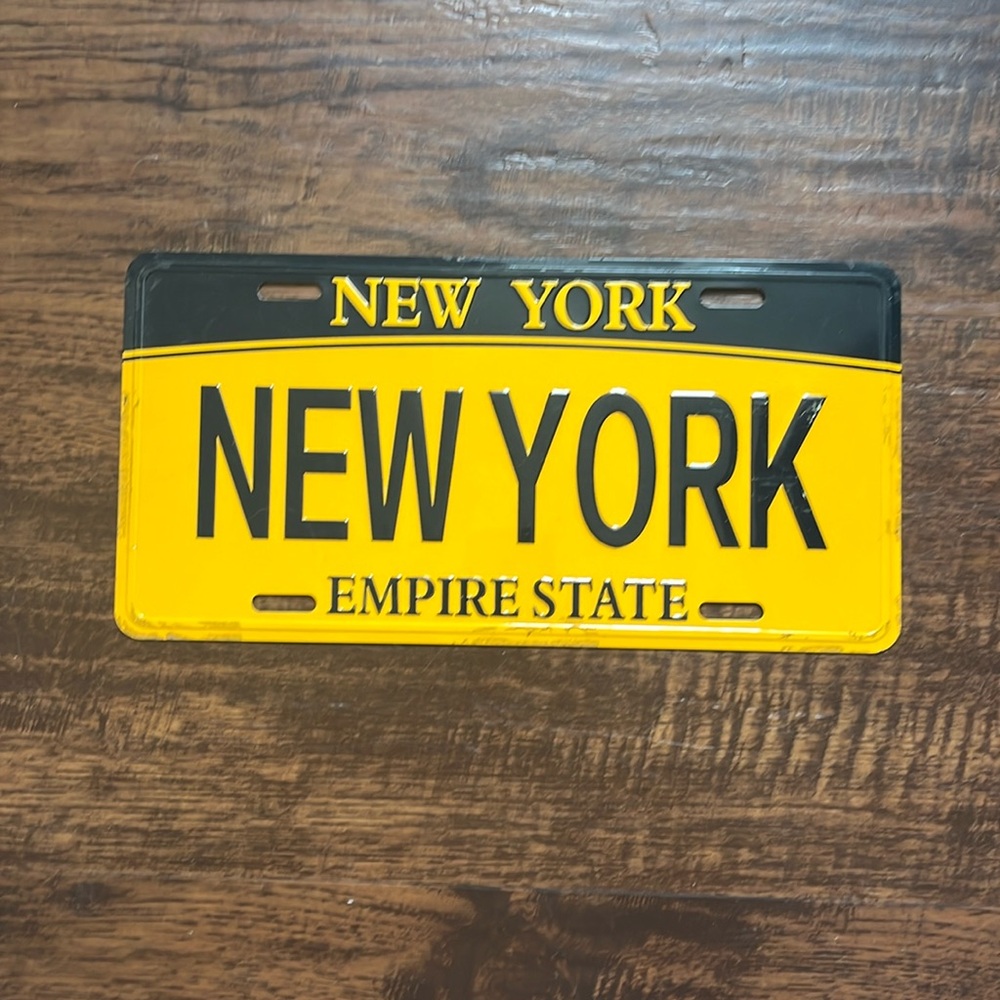 new york state license plate tin sign